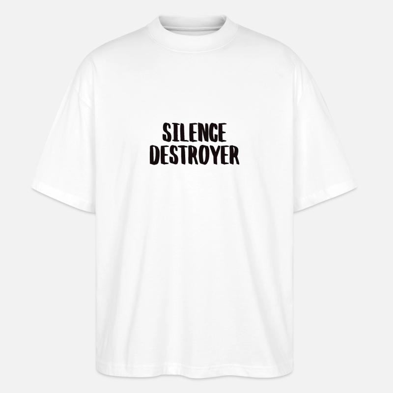Silence Destructeur de silence - T-shirt bio Blaster 2.0 coupe oversize Stanley/Stella Unisexe - blanc