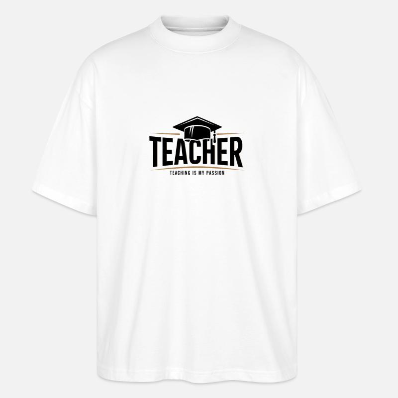 Enseignant Enseignant Élève Profession d’école - T-shirt bio Blaster 2.0 coupe oversize Stanley/Stella Unisexe - blanc