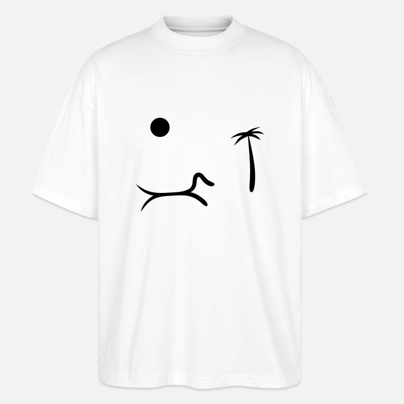 Vacances d’été teckel - T-shirt bio Blaster 2.0 coupe oversize Stanley/Stella Unisexe - blanc