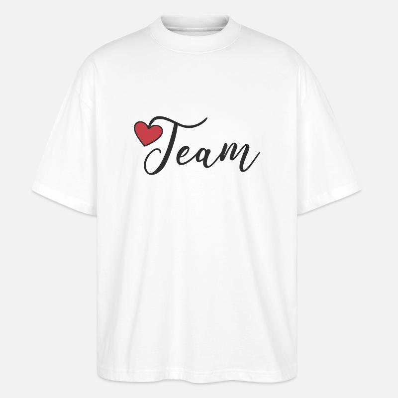 Team Herz - Stanley/Stella Oversized Unisex Bio T-Shirt Blaster 2.0 - Weiß