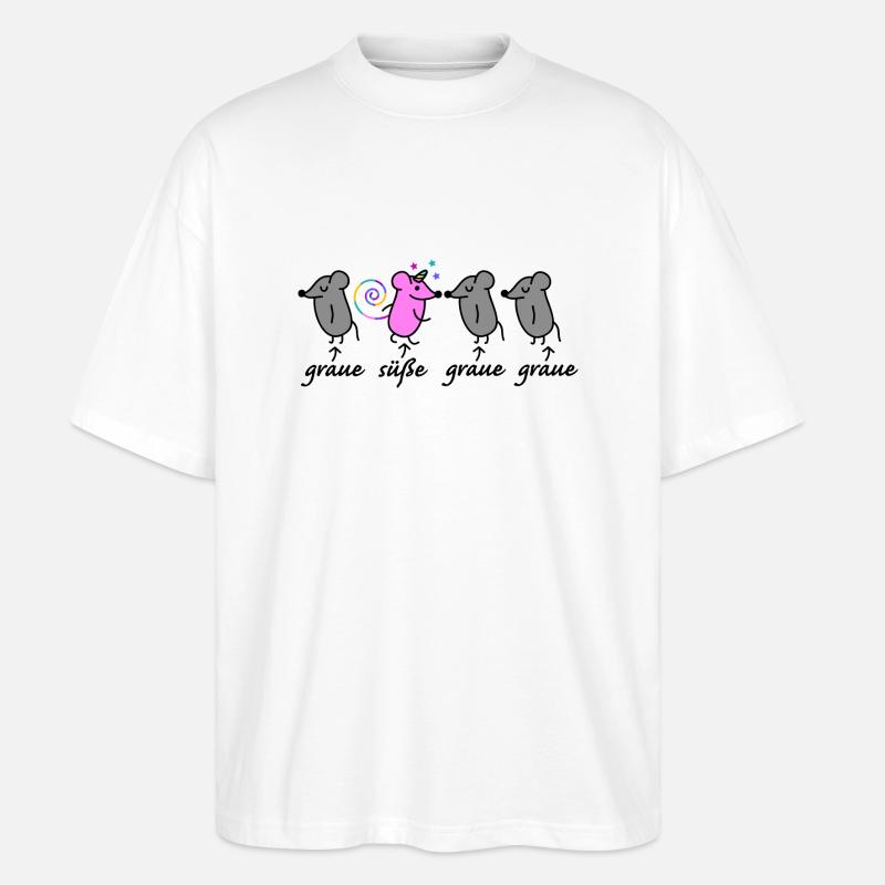 Maus und Mäuse - Stanley/Stella Oversized Unisex Bio T-Shirt Blaster 2.0 - Weiß