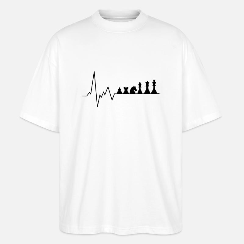herzschlag schach - Stanley/Stella Oversized Unisex Bio T-Shirt Blaster 2.0 - Weiß