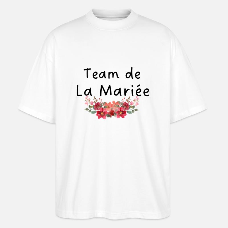 Team de la mariée fleurs - T-shirt bio Blaster 2.0 coupe oversize Stanley/Stella Unisexe - blanc