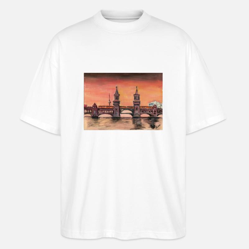 Oberbaumbrücke - Stanley/Stella Oversized Unisex Bio T-Shirt Blaster 2.0 - Weiß