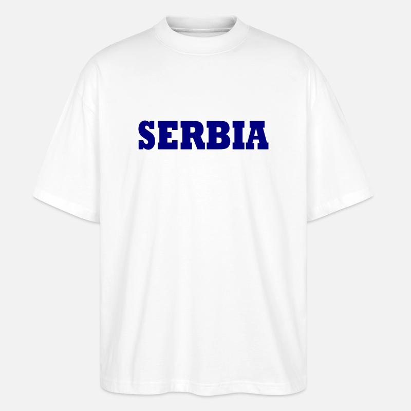 Serbien - Stanley/Stella Oversized Unisex Bio T-Shirt Blaster 2.0 - Weiß