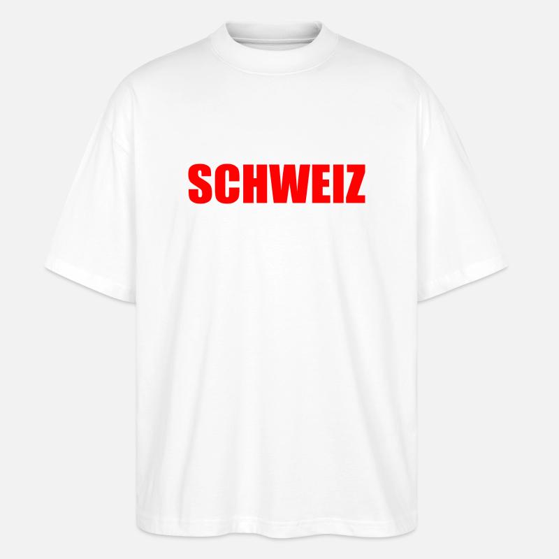Schweiz - Stanley/Stella Oversized Unisex Bio T-Shirt Blaster 2.0 - Weiß