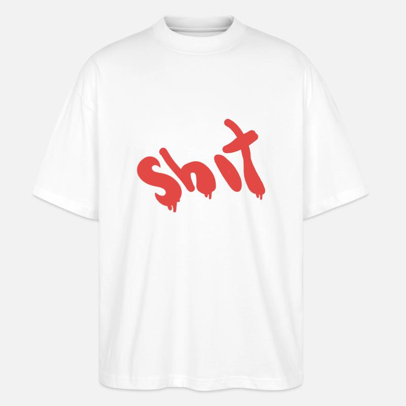 Scheisse text in rot - Stanley/Stella Oversized Unisex Bio T-Shirt Blaster 2.0 - Weiß