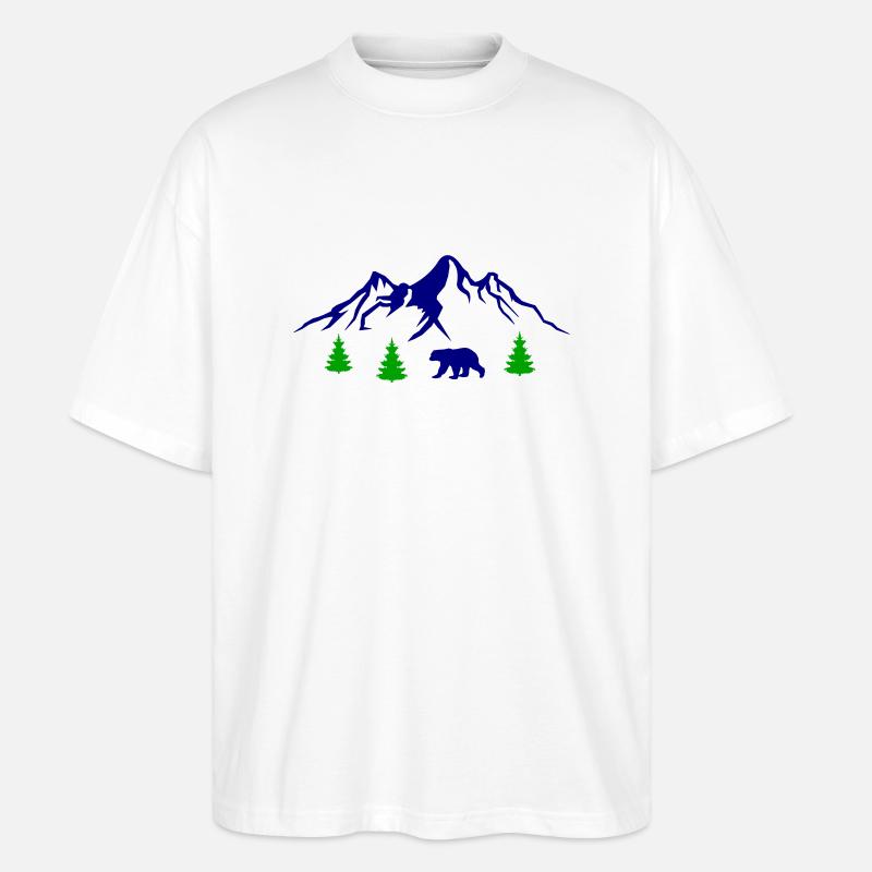 berge bär - Stanley/Stella Oversized Unisex Bio T-Shirt Blaster 2.0 - Weiß
