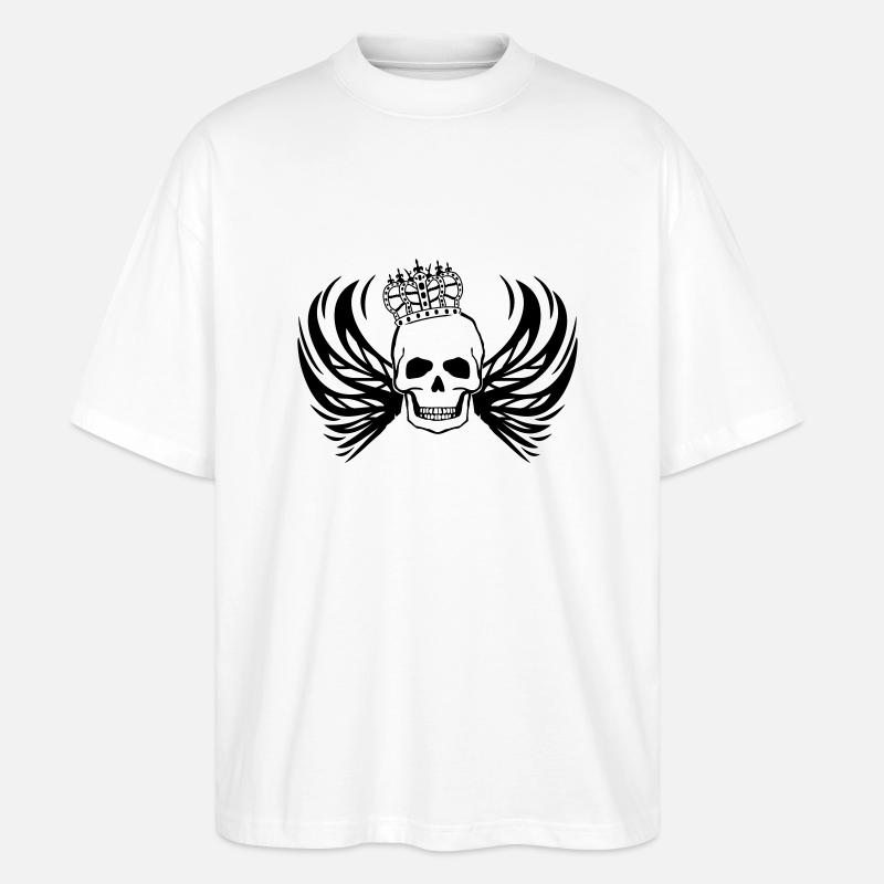 Crâne roi - T-shirt bio Blaster 2.0 coupe oversize Stanley/Stella Unisexe - blanc