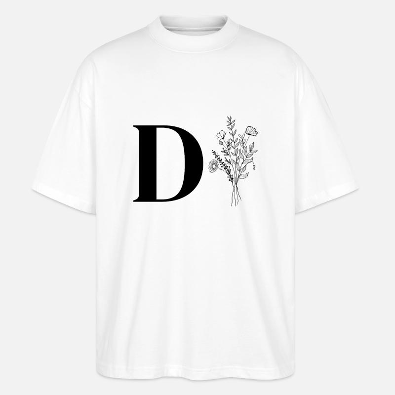 Minimalistisches Blumenmuster - Stanley/Stella Oversized Unisex Bio T-Shirt Blaster 2.0 - Weiß