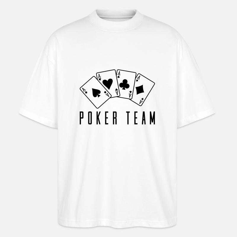 Équipe de poker 1 - T-shirt bio Blaster 2.0 coupe oversize Stanley/Stella Unisexe - blanc