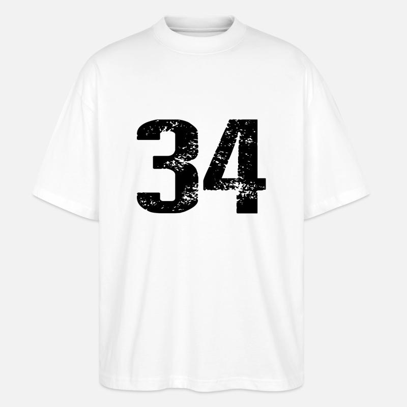Maillot à 34 numéros - T-shirt bio Blaster 2.0 coupe oversize Stanley/Stella Unisexe - blanc