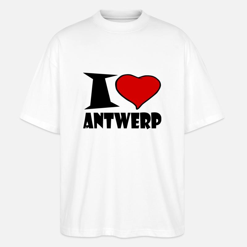I love Antwerp - Stanley/Stella Oversized Unisex Bio T-Shirt Blaster 2.0 - Weiß