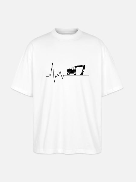 herzschlag radbagger - Stanley/Stella Oversized Unisex Bio T-Shirt Blaster 2.0 - Weiß