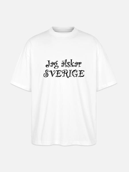 Ich liebe Schweden - Stanley/Stella Oversized Unisex Bio T-Shirt Blaster 2.0 - Weiß