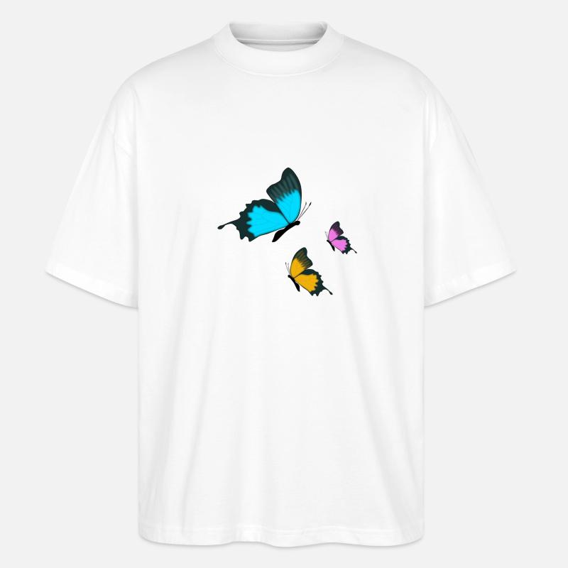 Schmetterlinge - Stanley/Stella Oversized Unisex Bio T-Shirt Blaster 2.0 - Weiß