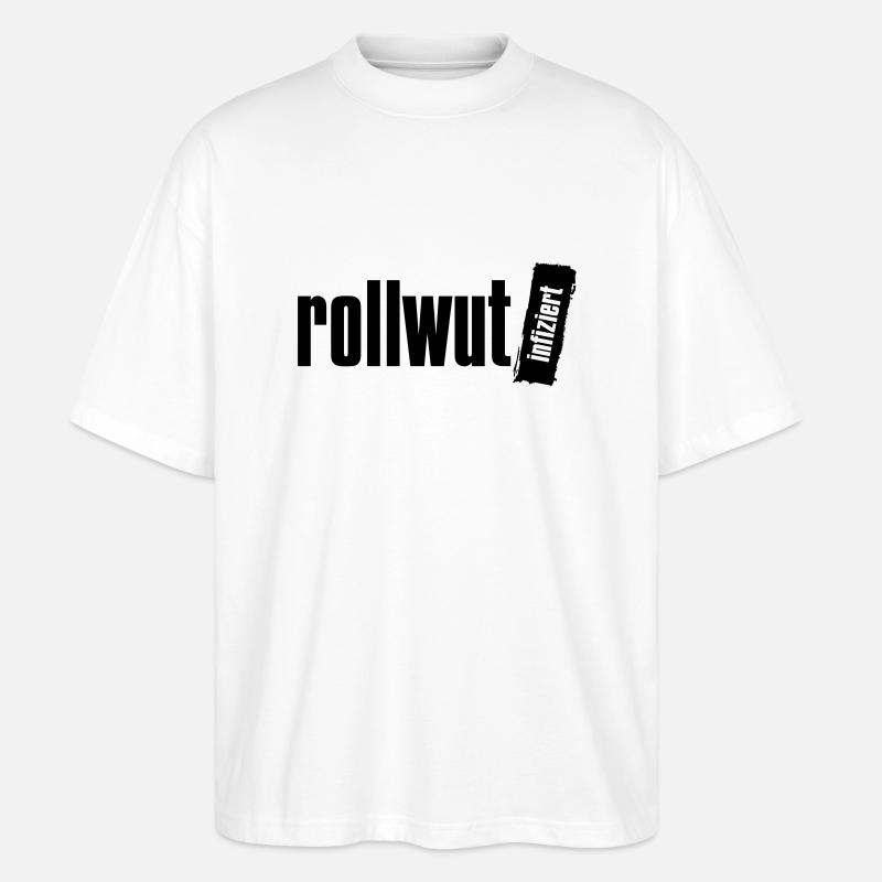 Rollwut Logo - Stanley/Stella Oversized Unisex Bio T-Shirt Blaster 2.0 - Weiß