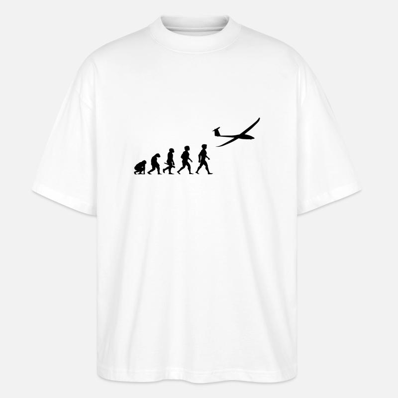 Evolution glider glider plane - Stanley/Stella Oversized Unisex Organic T-shirt Blaster 2.0 - white