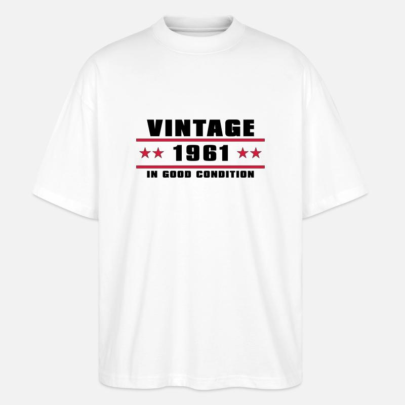 millésime 1961 anniversaire - T-shirt bio Blaster 2.0 coupe oversize Stanley/Stella Unisexe - blanc
