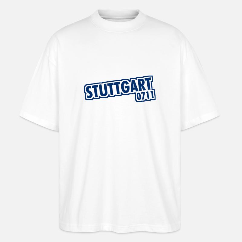Stuttgart - 0711 - Area Code - Baden-Württemberg - Stanley/Stella Oversized Unisex Organic T-shirt Blaster 2.0 - white