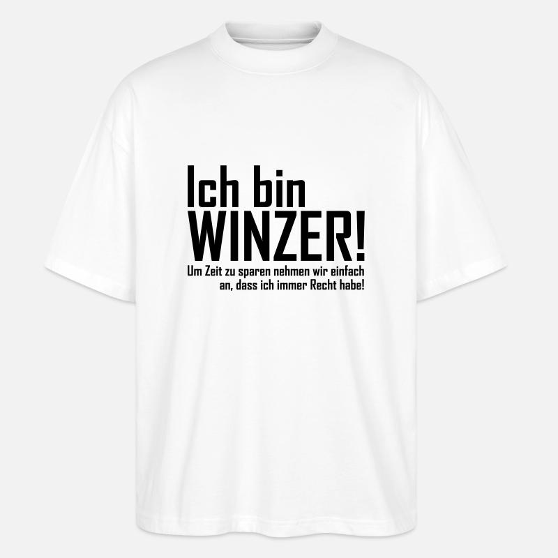 ich bin winzer - Stanley/Stella Oversized Unisex Bio T-Shirt Blaster 2.0 - Weiß