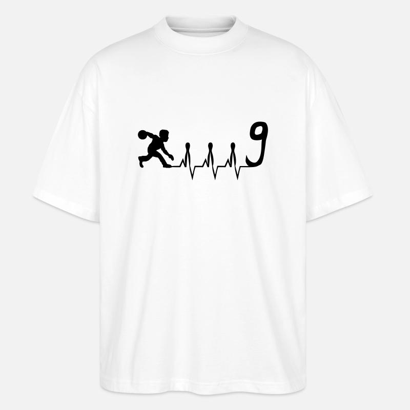 Herzschlag eines Keglers - Stanley/Stella Oversized Unisex Bio T-Shirt Blaster 2.0 - Weiß