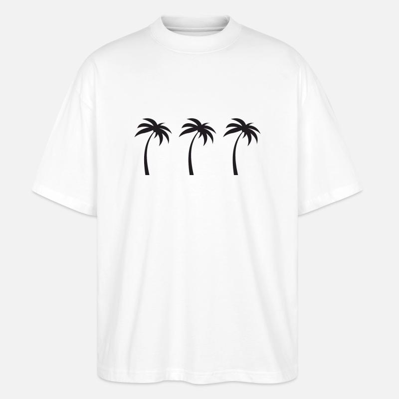 Minimalist Palm Trees - Stanley/Stella Oversized Unisex Organic T-shirt Blaster 2.0 - white