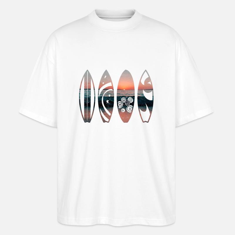 Sunset Surfbretter - Stanley/Stella Oversized Unisex Bio T-Shirt Blaster 2.0 - Weiß