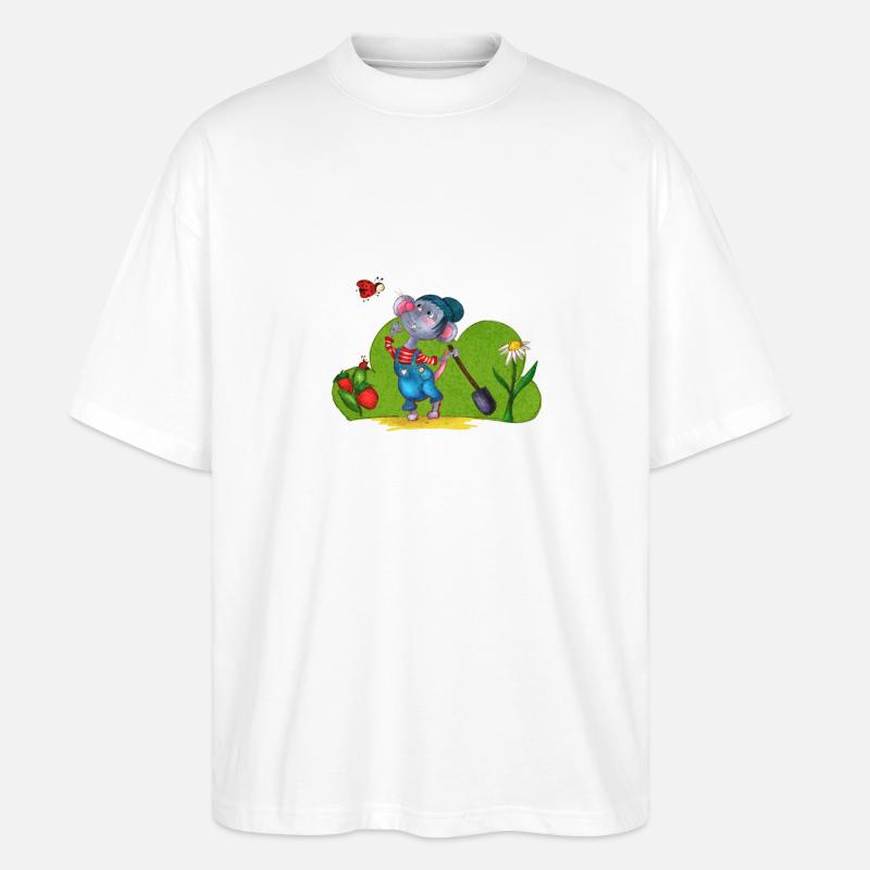 Mäusegarten - Stanley/Stella Oversized Unisex Bio T-Shirt Blaster 2.0 - Weiß