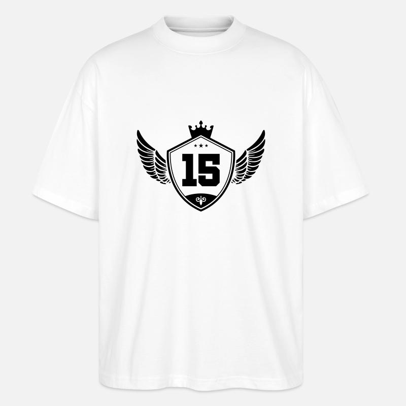 15 wappen krone - Stanley/Stella Oversized Unisex Bio T-Shirt Blaster 2.0 - Weiß