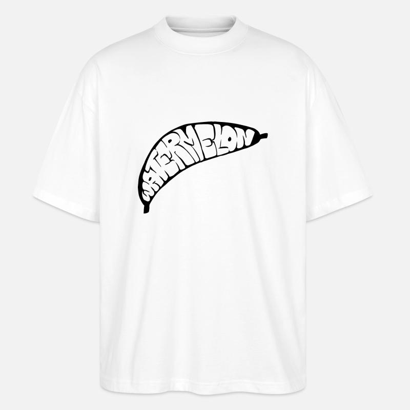 Bananen-Wassermelonen-Graff (Schablone) - Stanley/Stella Oversized Unisex Bio T-Shirt Blaster 2.0 - Weiß