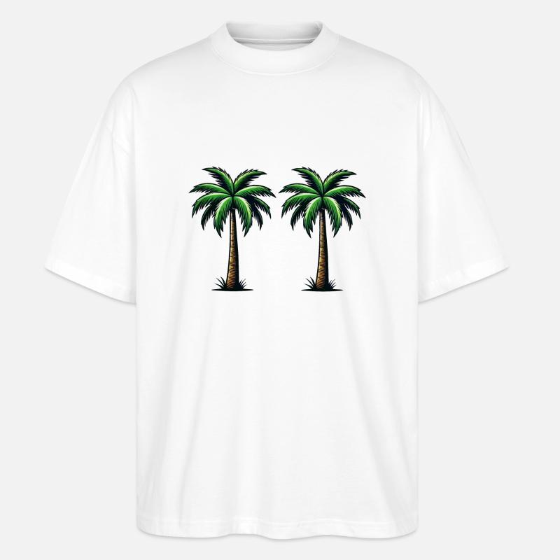 palmen - Stanley/Stella Oversized Unisex Bio T-Shirt Blaster 2.0 - Weiß