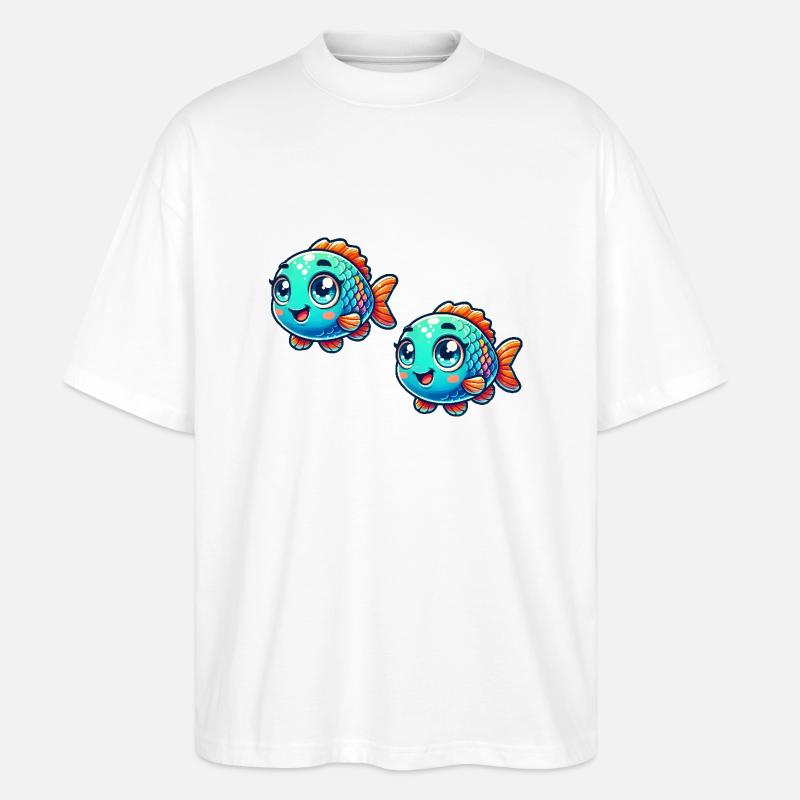fisch comic 2 - Stanley/Stella Oversized Unisex Bio T-Shirt Blaster 2.0 - Weiß