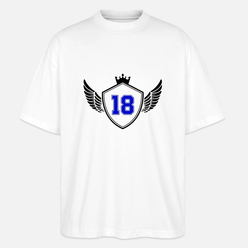 18 wappen - Stanley/Stella Oversized Unisex Bio T-Shirt Blaster 2.0 - Weiß