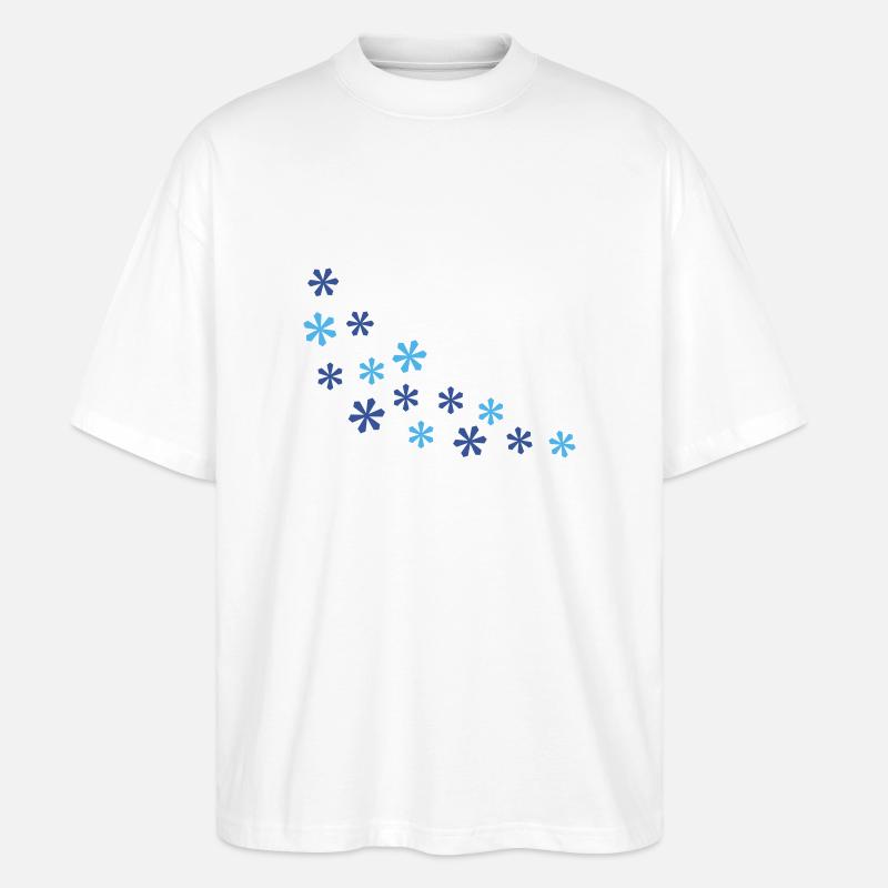 Schneeflocken - Stanley/Stella Oversized Unisex Bio T-Shirt Blaster 2.0 - Weiß