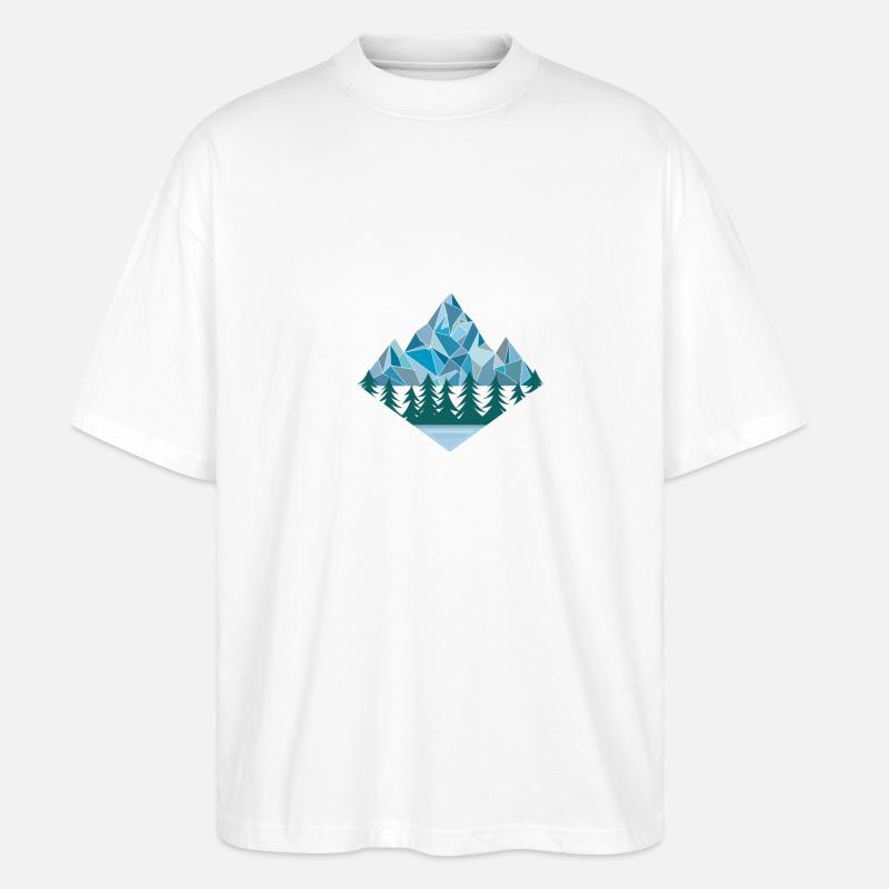 Berge - Stanley/Stella Oversized Unisex Bio T-Shirt Blaster 2.0 - Weiß