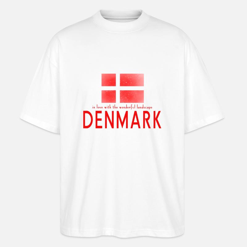 Dänemark Danmark - Stanley/Stella Oversized Unisex Bio T-Shirt Blaster 2.0 - Weiß