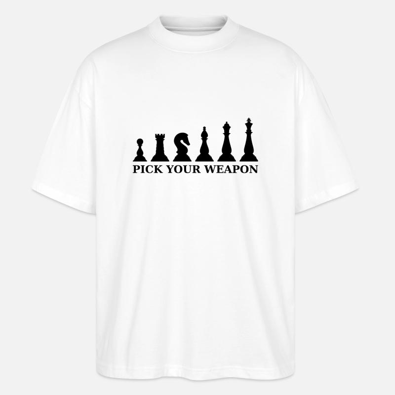 Schach pick your weapon schwarz - Stanley/Stella Oversized Unisex Bio T-Shirt Blaster 2.0 - Weiß