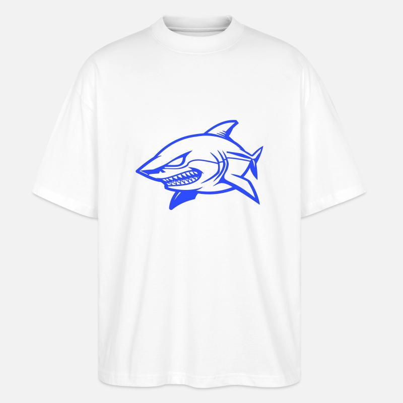 Shark Comic - Stanley/Stella Oversized Unisex Organic T-shirt Blaster 2.0 - white