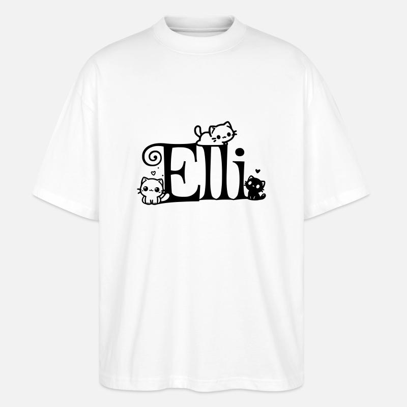 Elli Name Vorname Kätzchenname - Stanley/Stella Oversized Unisex Bio T-Shirt Blaster 2.0 - Weiß