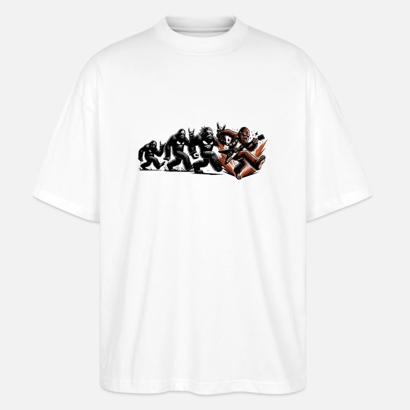 Bigfoot guitariste Evolution Walk - T-shirt bio Blaster 2.0 coupe oversize Stanley/Stella Unisexe - blanc