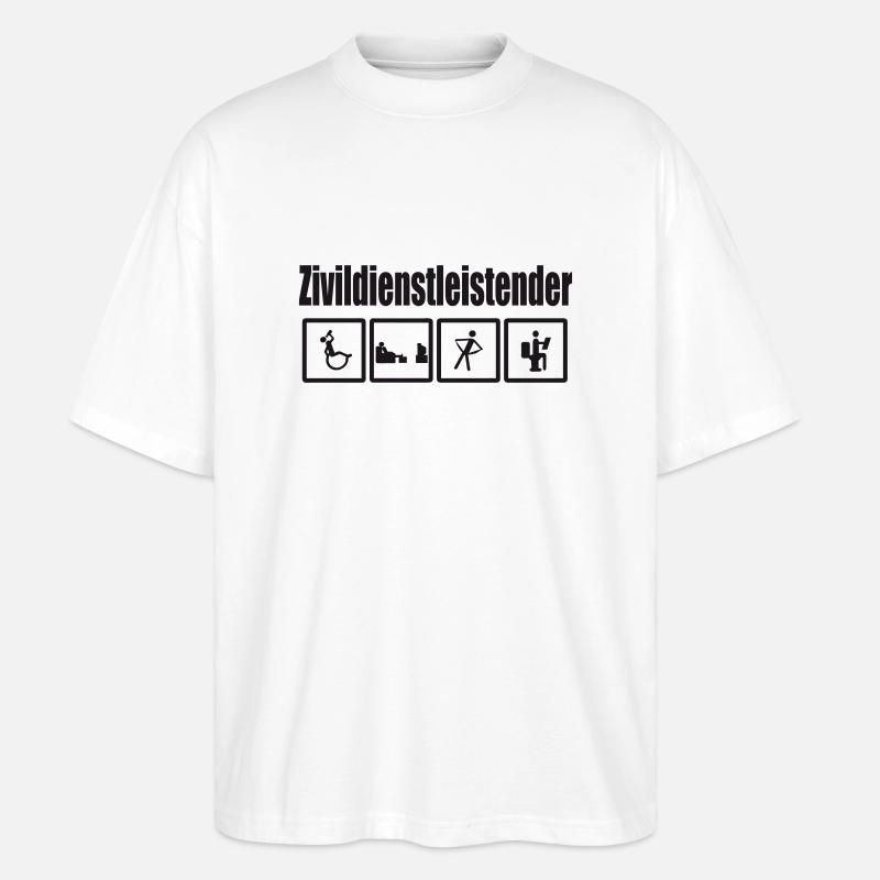 Zivildienstleistender - Stanley/Stella Oversized Unisex Bio T-Shirt Blaster 2.0 - Weiß