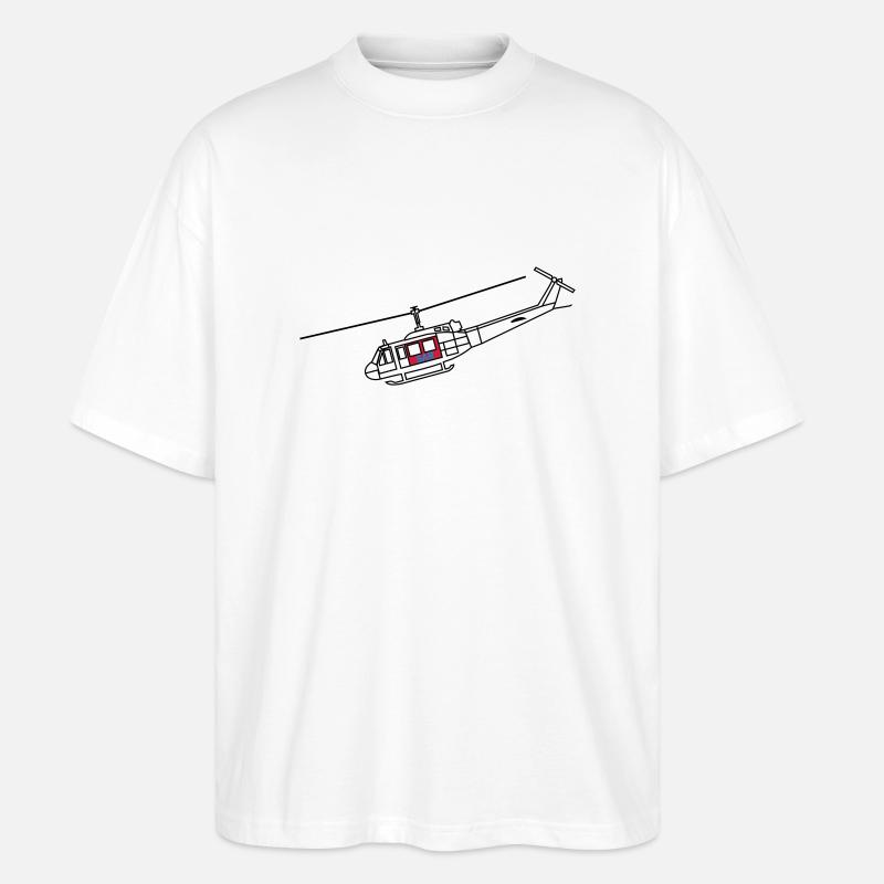 Bell UH1D - SAR / Notarzt - Stanley/Stella Oversized Unisex Bio T-Shirt Blaster 2.0 - Weiß