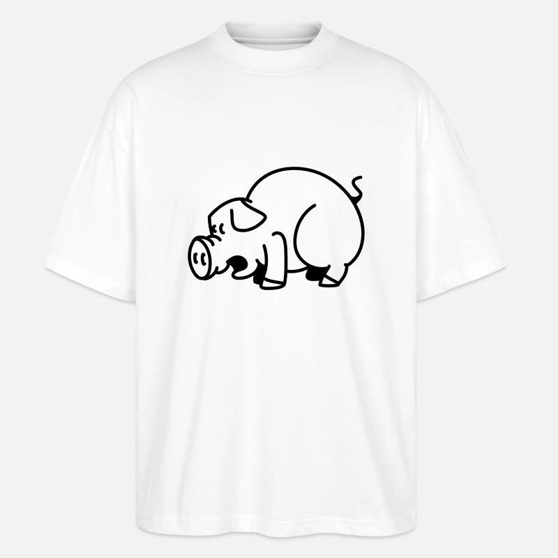 Schwein - Stanley/Stella Oversized Unisex Bio T-Shirt Blaster 2.0 - Weiß