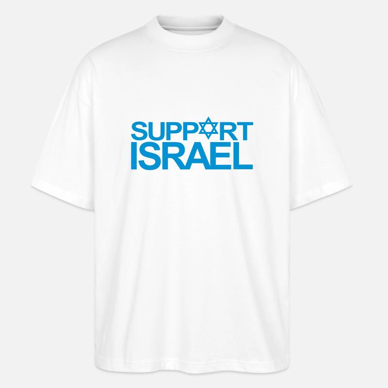 SUPPORT ISRAEL - Stanley/Stella Oversized Unisex Bio T-Shirt Blaster 2.0 - Weiß