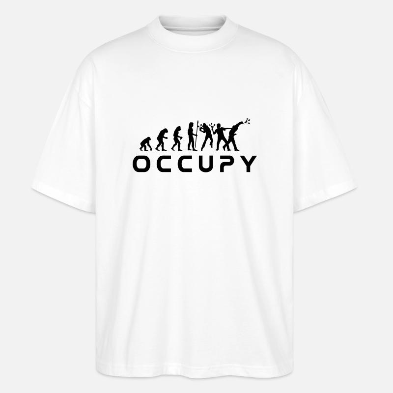 evolution_occupy - Stanley/Stella Oversized Unisex Organic T-shirt Blaster 2.0 - white