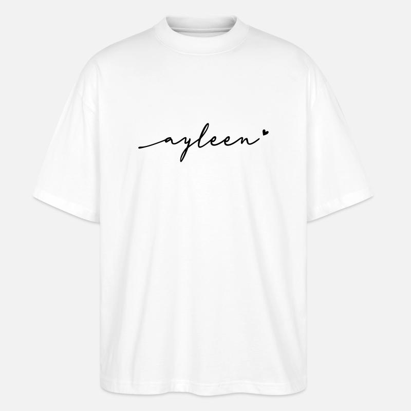 Ayleen Cursive Name - Stanley/Stella Oversized Unisex Organic T-shirt Blaster 2.0 - white