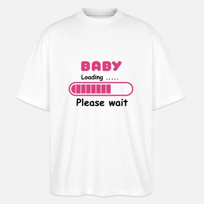 Baby wird geladen - bitte warten - Stanley/Stella Oversized Unisex Bio T-Shirt Blaster 2.0 - Weiß