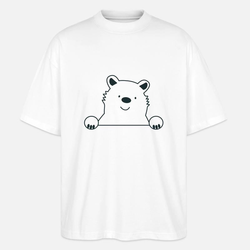 Süßer Guckbär - Stanley/Stella Oversized Unisex Bio T-Shirt Blaster 2.0 - Weiß