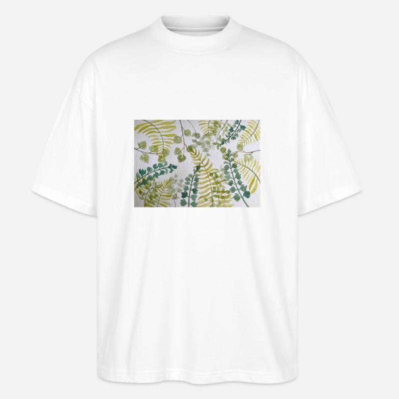 Laubmuster - Stanley/Stella Oversized Unisex Bio T-Shirt Blaster 2.0 - Weiß